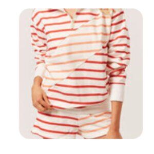 New Solid & Striped red striped half zip pull over, size S